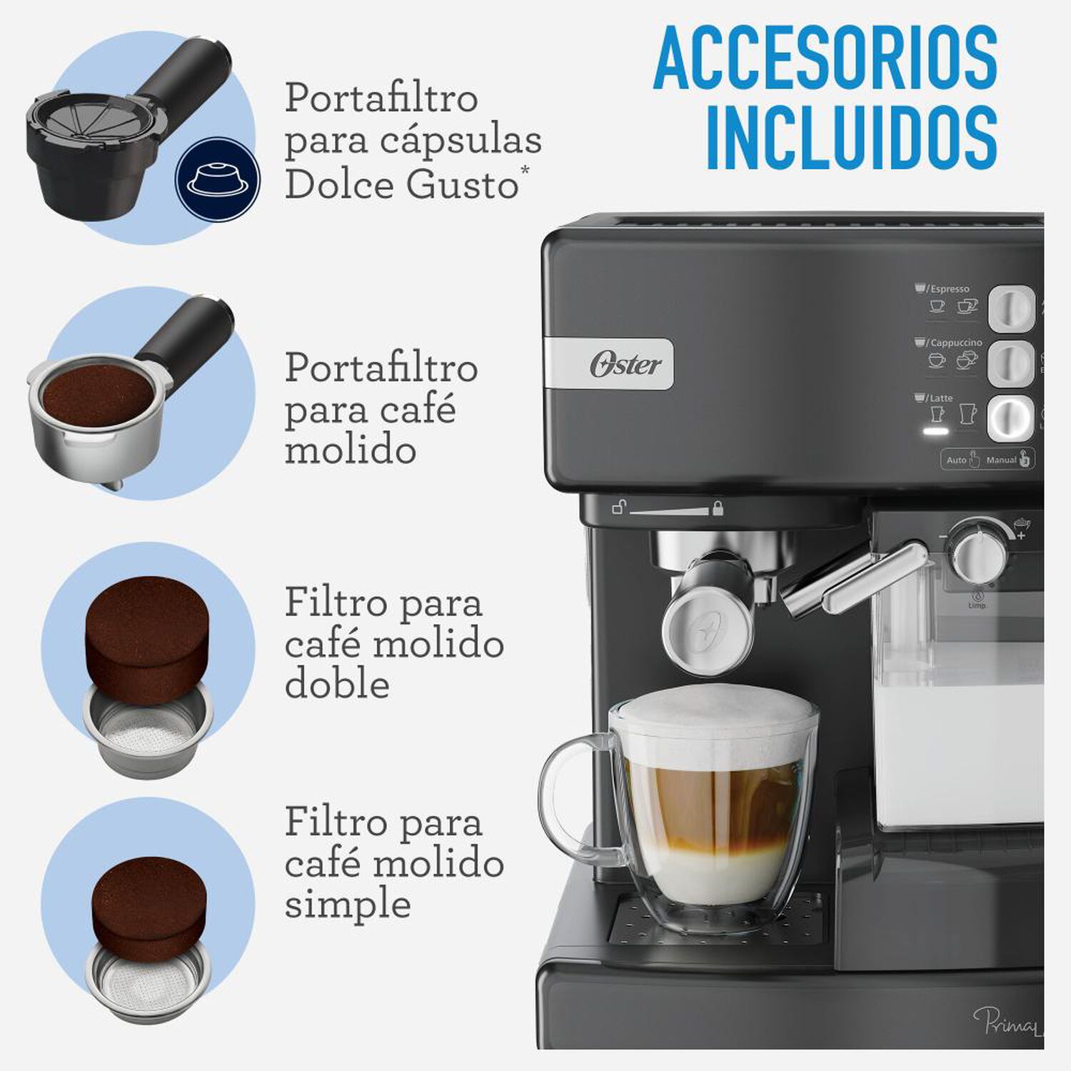 Cafetera Oster Primalatte BVSTEM6603B-052 image number 1.0