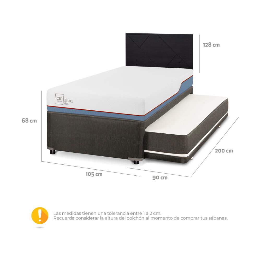 Cama Nido Cic Divan / 1.5 Plazas / Base Funcional + Respaldo image number 2.0