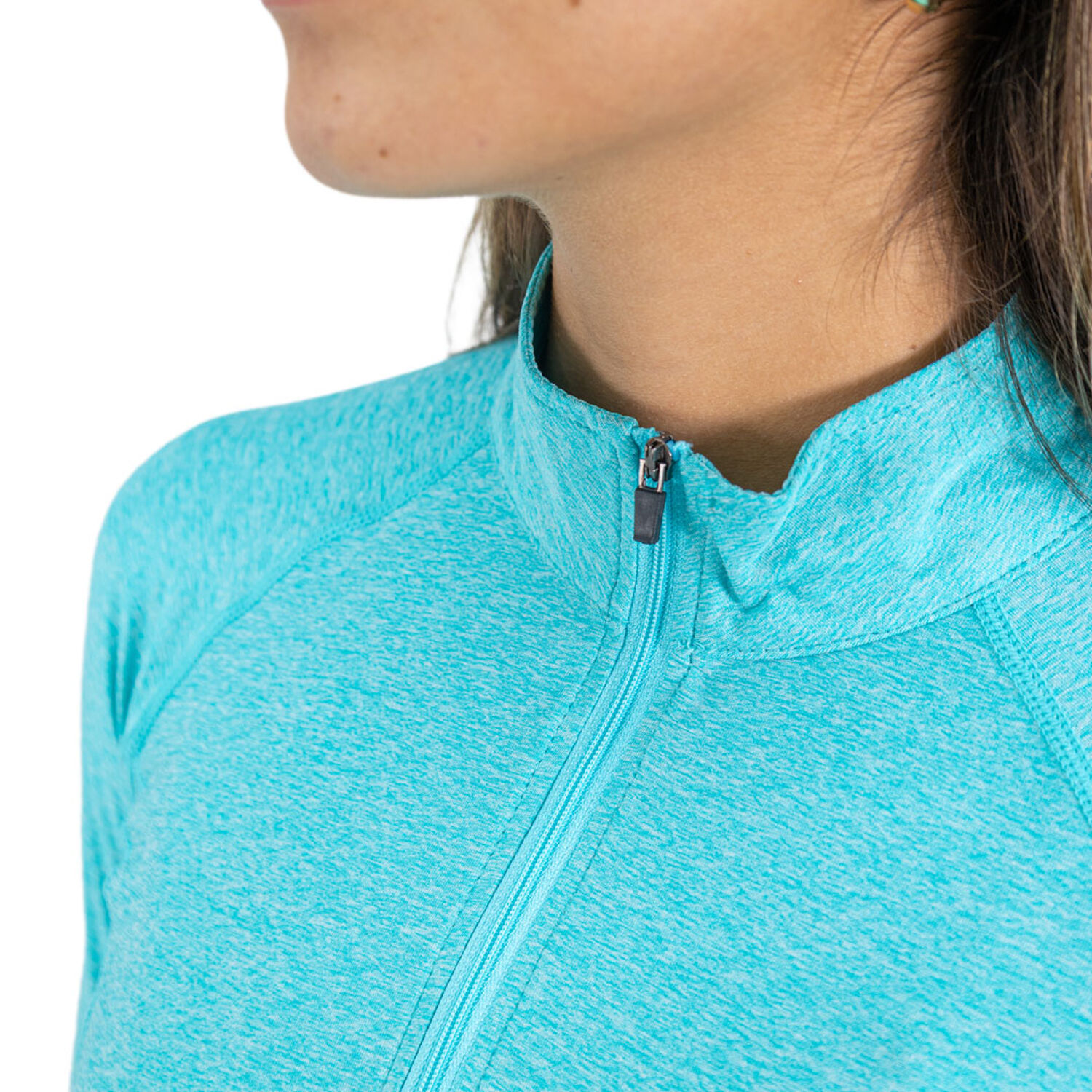 Polera Dry Fit Hw Manga Larga Mujer Turquesa image number 4.0