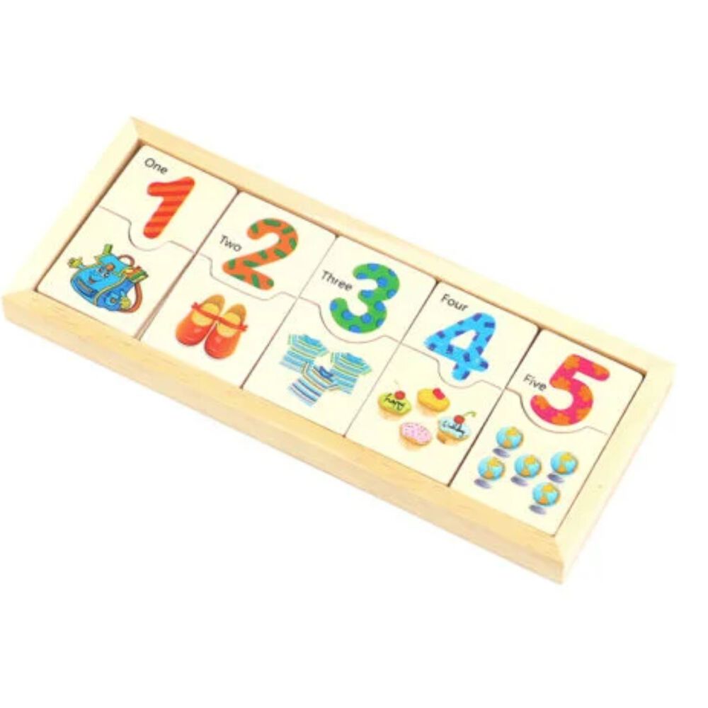Juego De Dominó De Madera Para Aprender Números Para Niños image number 0.0