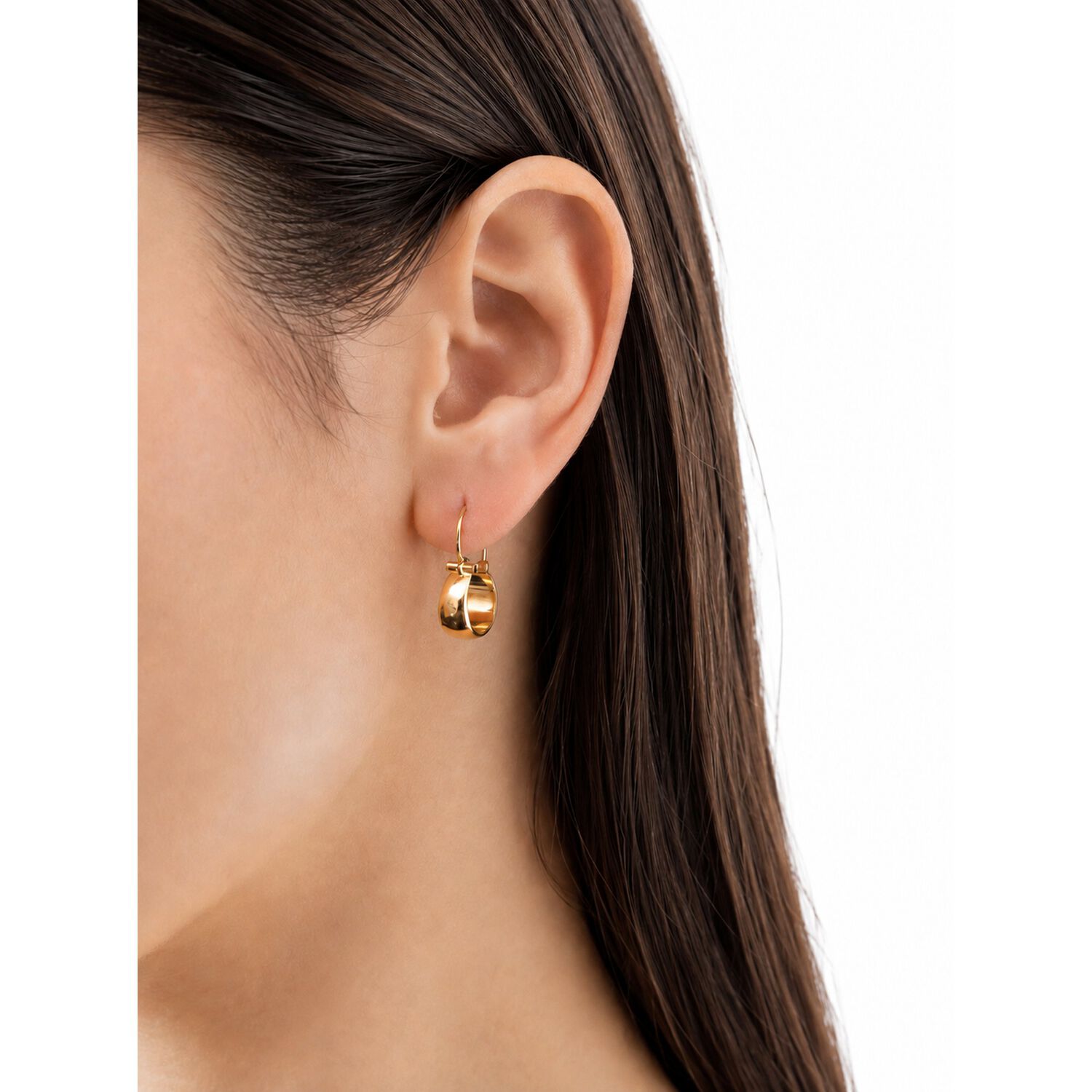 Aros Argolla Bote 1,5cm Largo N1 Oro 18k 1.50gr Mujer Regalo Dorado image number 3.0