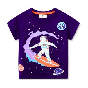 Polera Ni&ntilde;o Algod&oacute;n Manga Corta Jump Kids Astronauta 2 A 7 A&ntilde;os