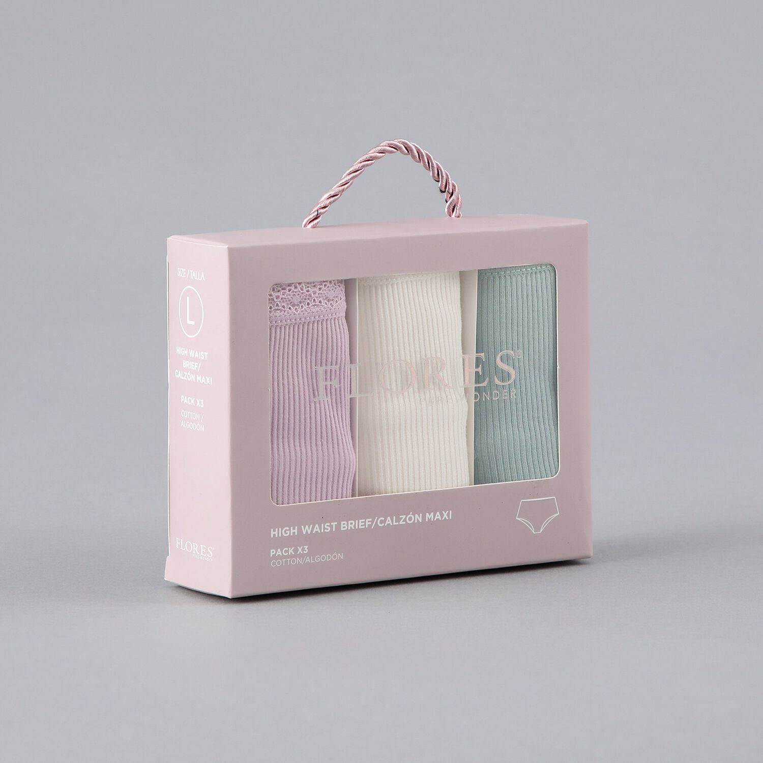 Pack 3x Calzon Maxi Algodon Rib Flores Mujer 25578-1 image number 0.0