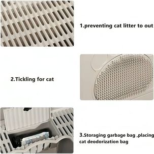 Arenero Cerrado Gatos Cupula Ba&ntilde;o Sanitario Xl Base Movil