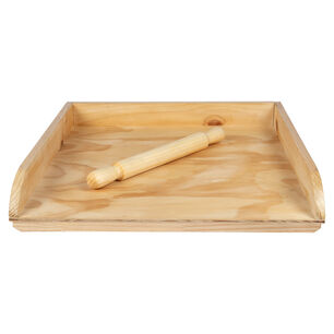 Pack Uslero Y Tabla De Amasar Natural 60x60x5 Cm M&aacute;xima Design