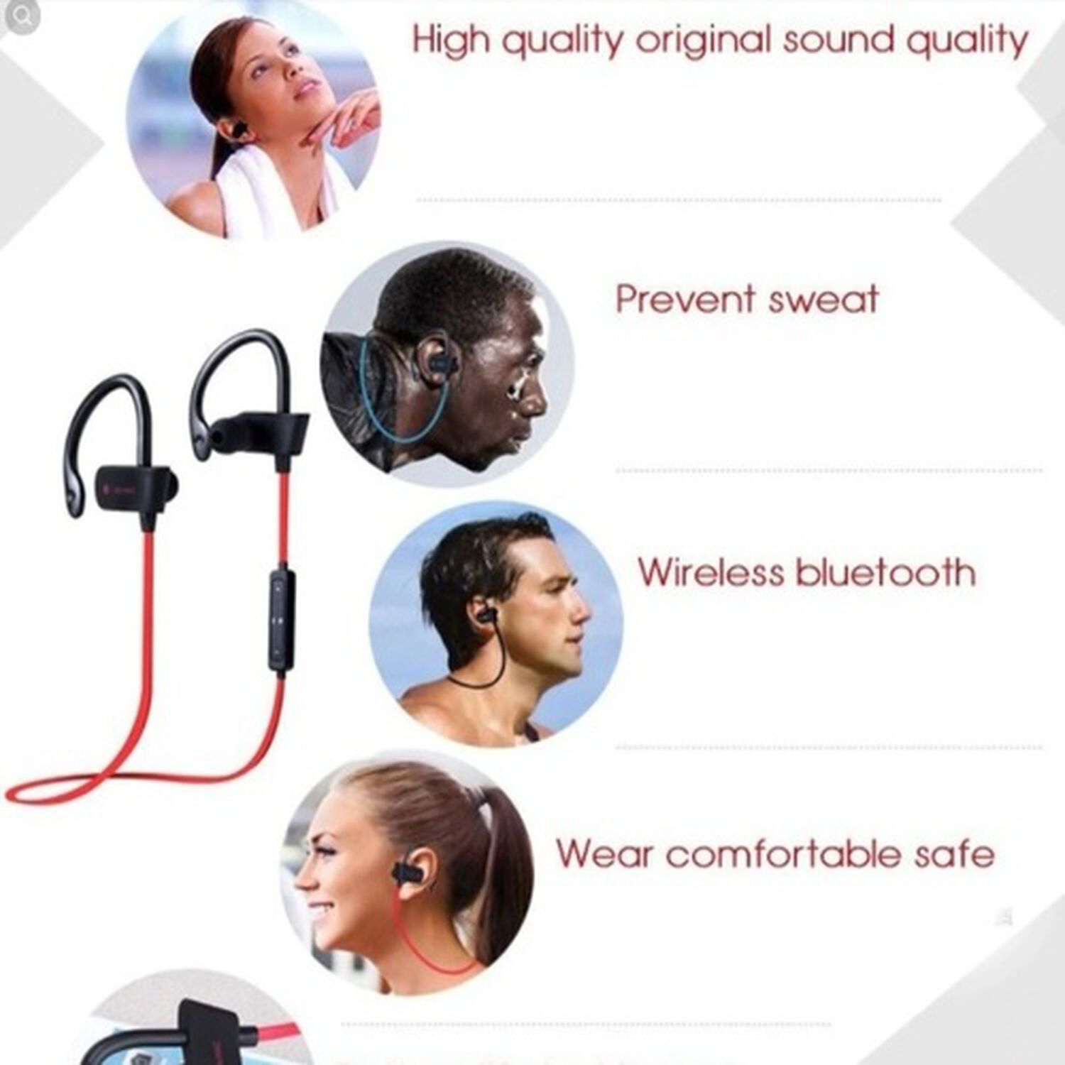 Aud&iacute;fonos Bluetooth Auriculares Inalambrico Gancho Recargable Gamer Manos Libres Y Cable (negros) image number 4.0