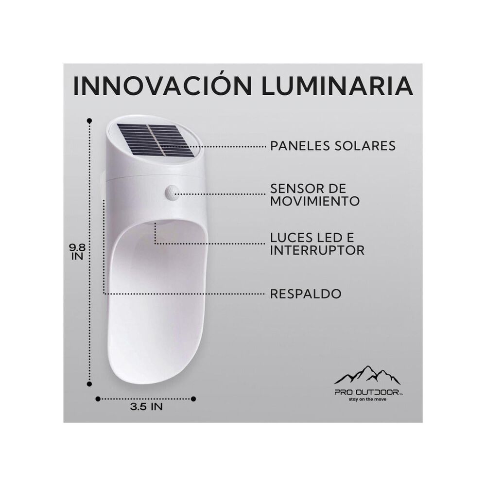 Pack 4 Aplique Led Solar Para Exterior Blanco image number 5.0