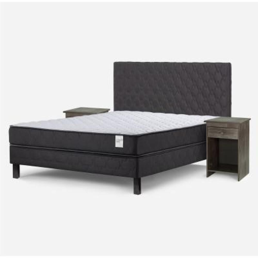 Cama Europea Rosen Wave / 2 Plazas / Base Normal + Set De Maderas image number 7.0