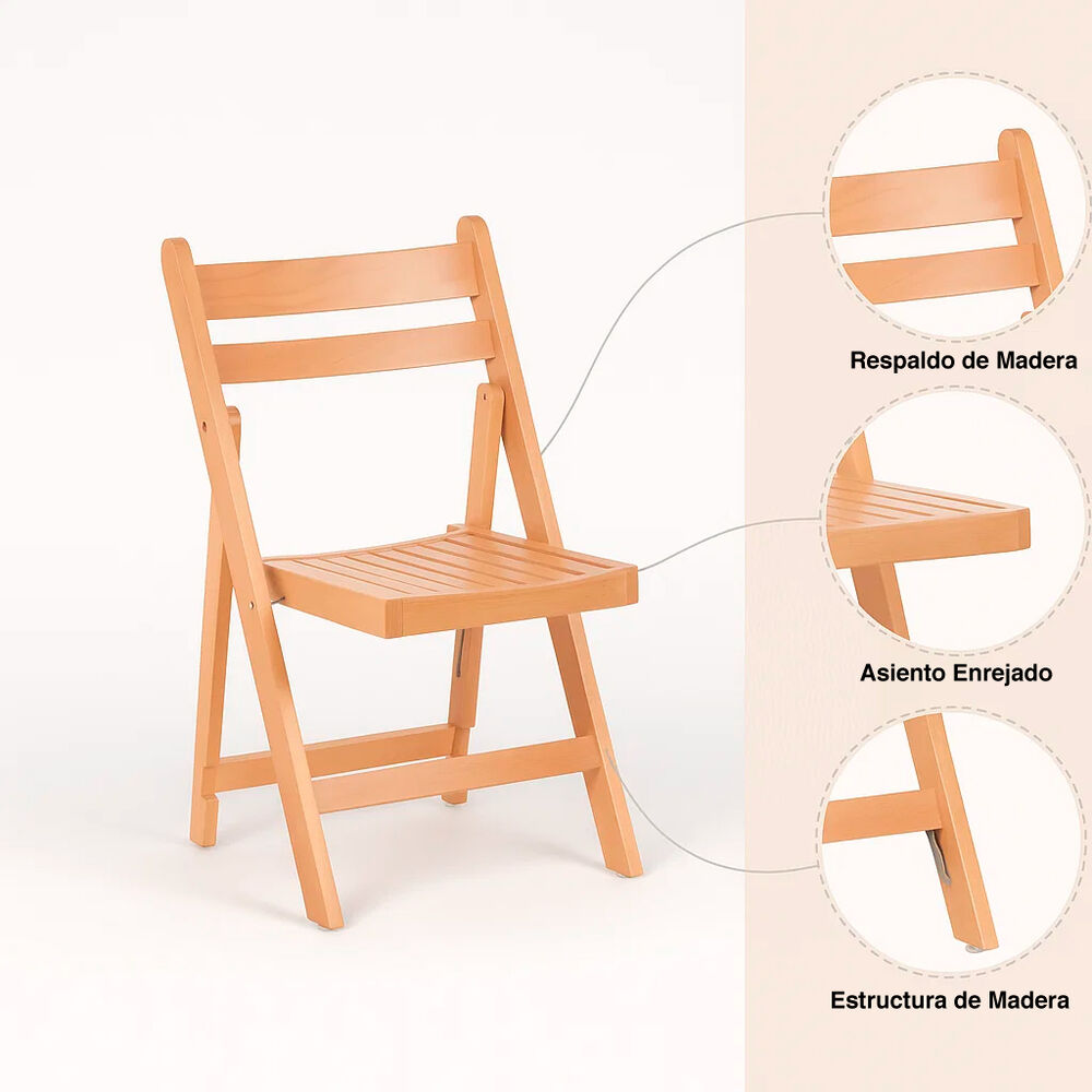 Silla Duna Plegable De Madera Natural image number 4.0