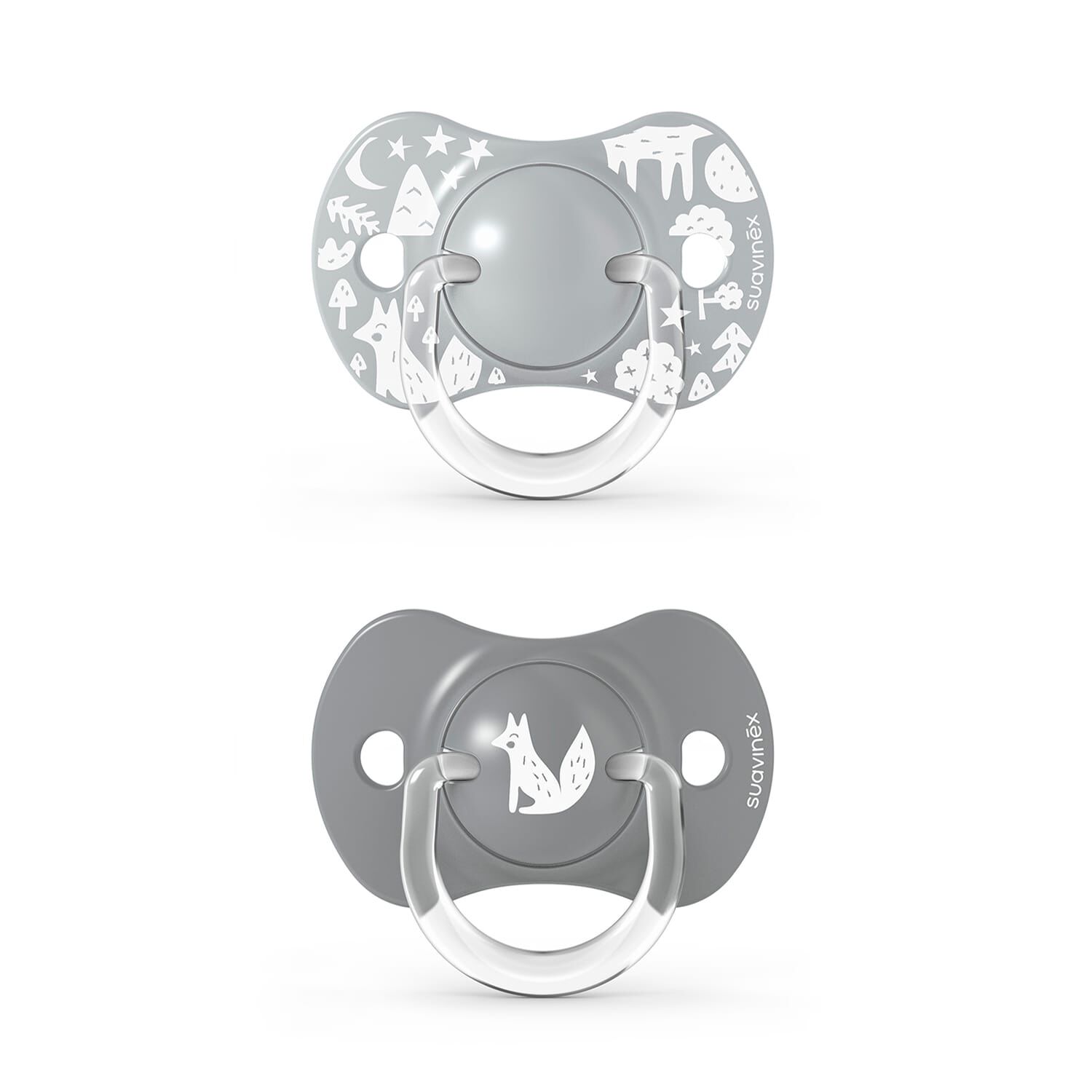 Chupete Fisiologico Silicona 6/18m 2u Fox Gris image number 0.0