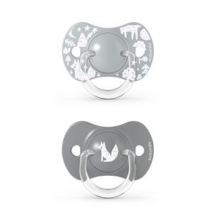 Chupete Fisiologico Silicona 6/18m 2u Fox Gris