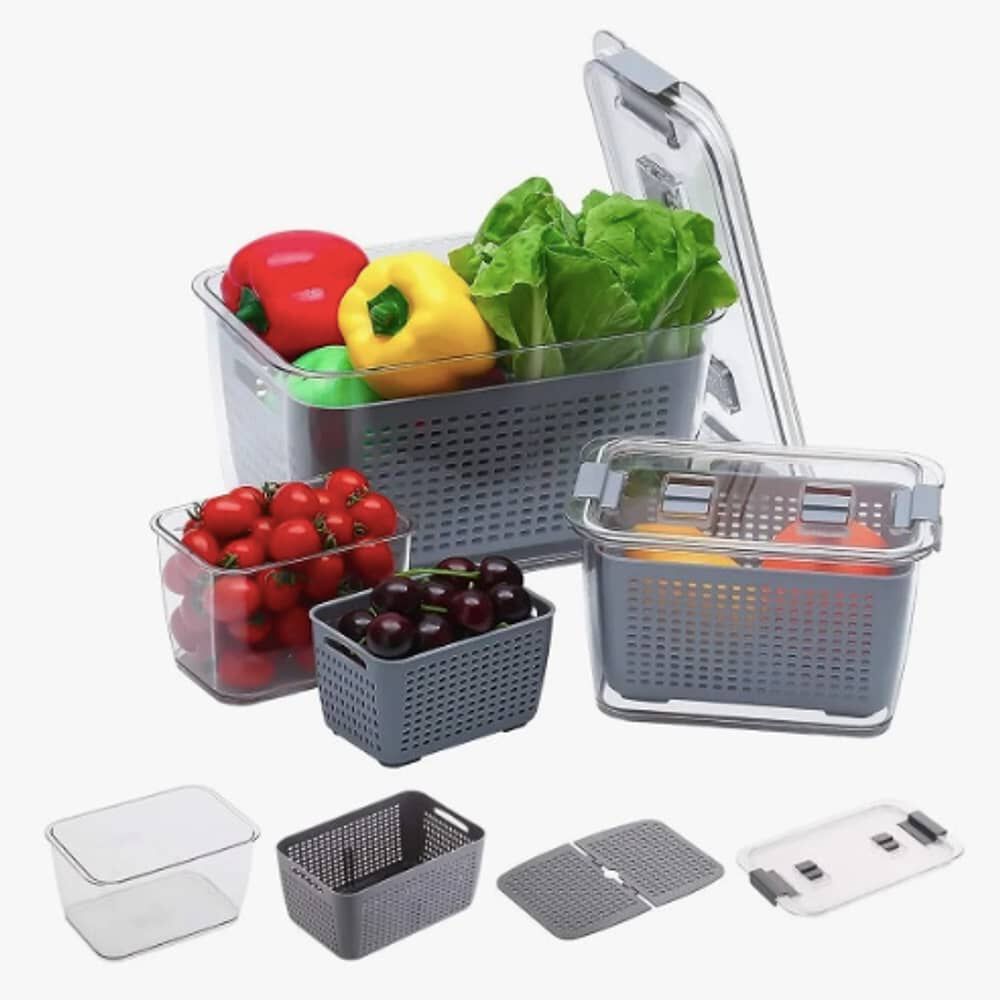 Organizador Refrigerador Cocina Set De 3 Contenedores Tapa image number 0.0