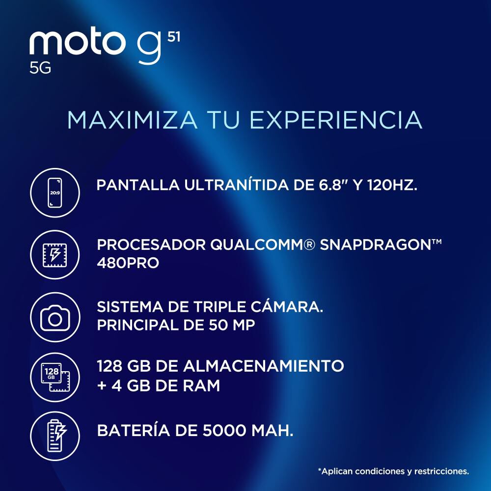 Smartphone Motorola Moto G51 / 5G / 128 GB / Liberado image number 1.0