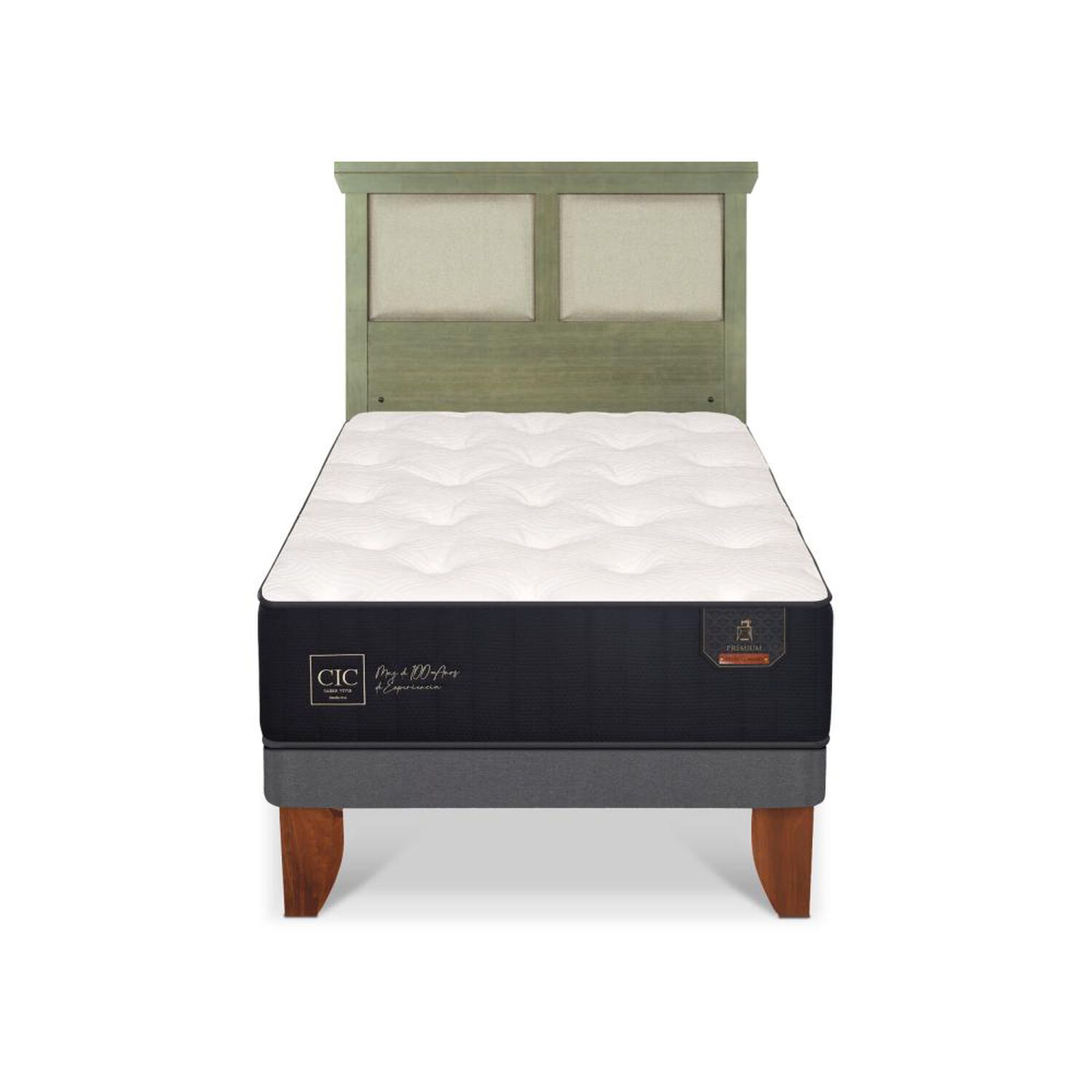 Cama Europea Cic Linea Premium / 1.5 Plazas / Base Normal + Respaldo image number 0.0