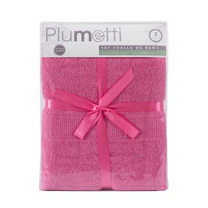 Set 2 Toallas Colorix 380 Grs / Fucsia Plumetti
