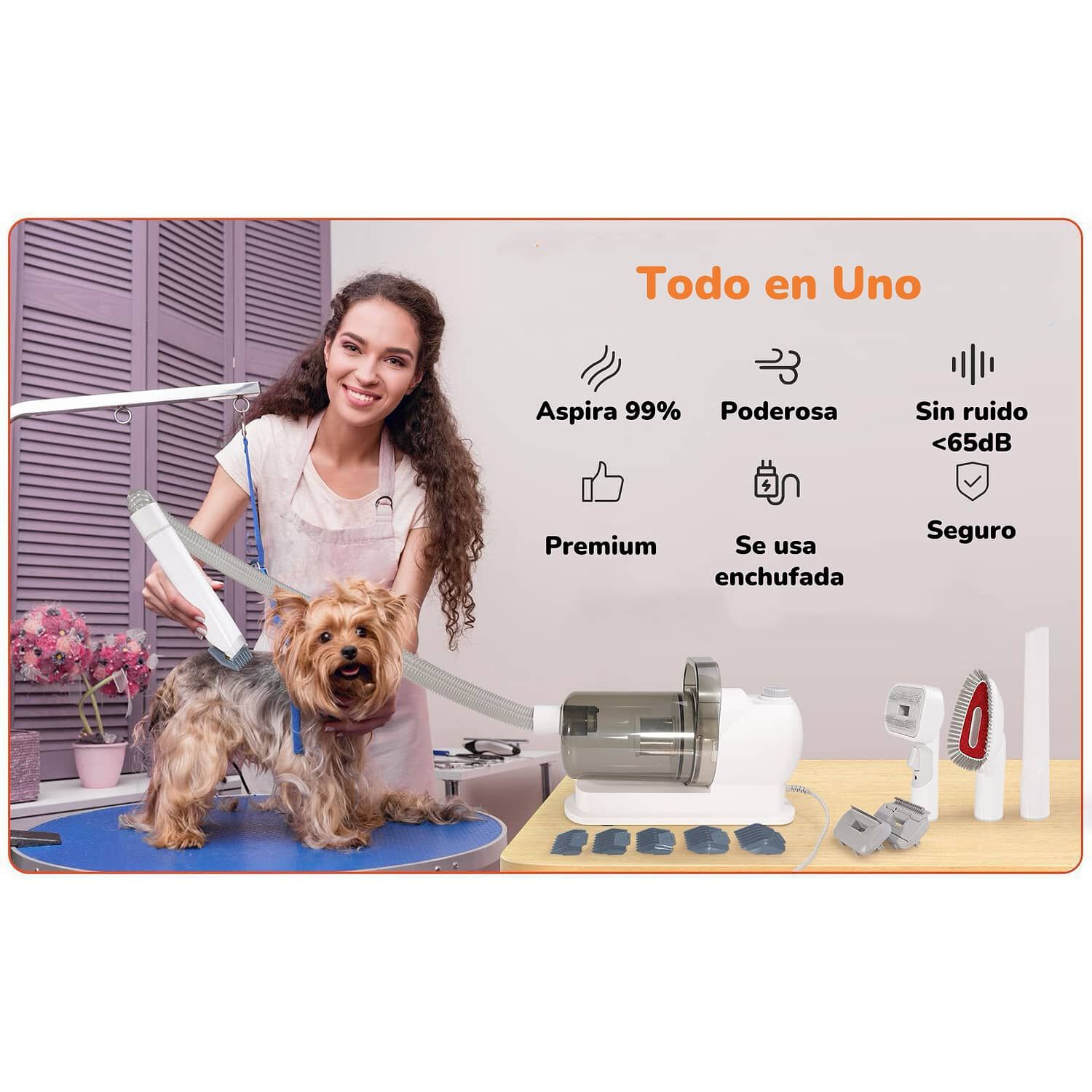 Kit Aseo Aspiradora Cortapelos Profesional 2 En 1 Mascotas image number 2.0