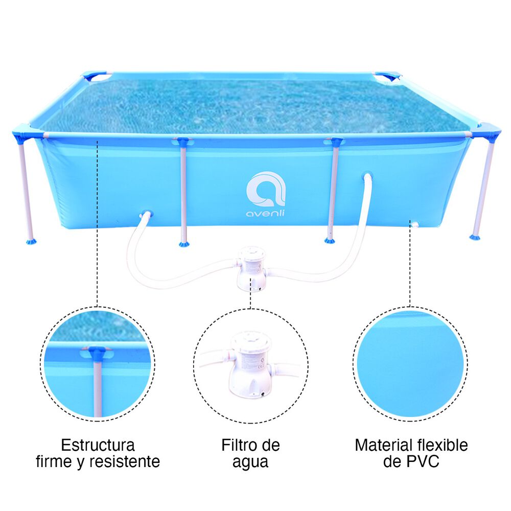 Piscina Con Filtro 2612l 66x179x258 Cm Celeste image number 3.0