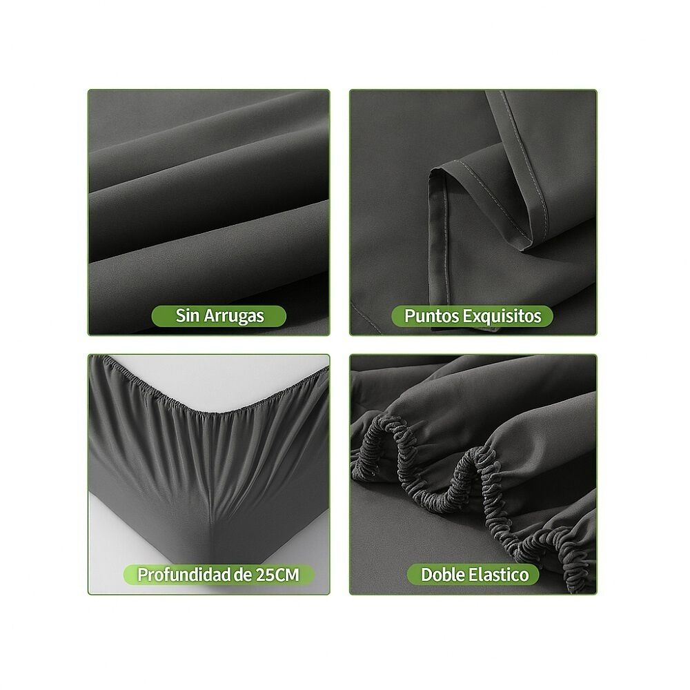 Juego De Sábana 200 Hilos 2 Plazas 4 Piezas Variedad Colores image number 16.0