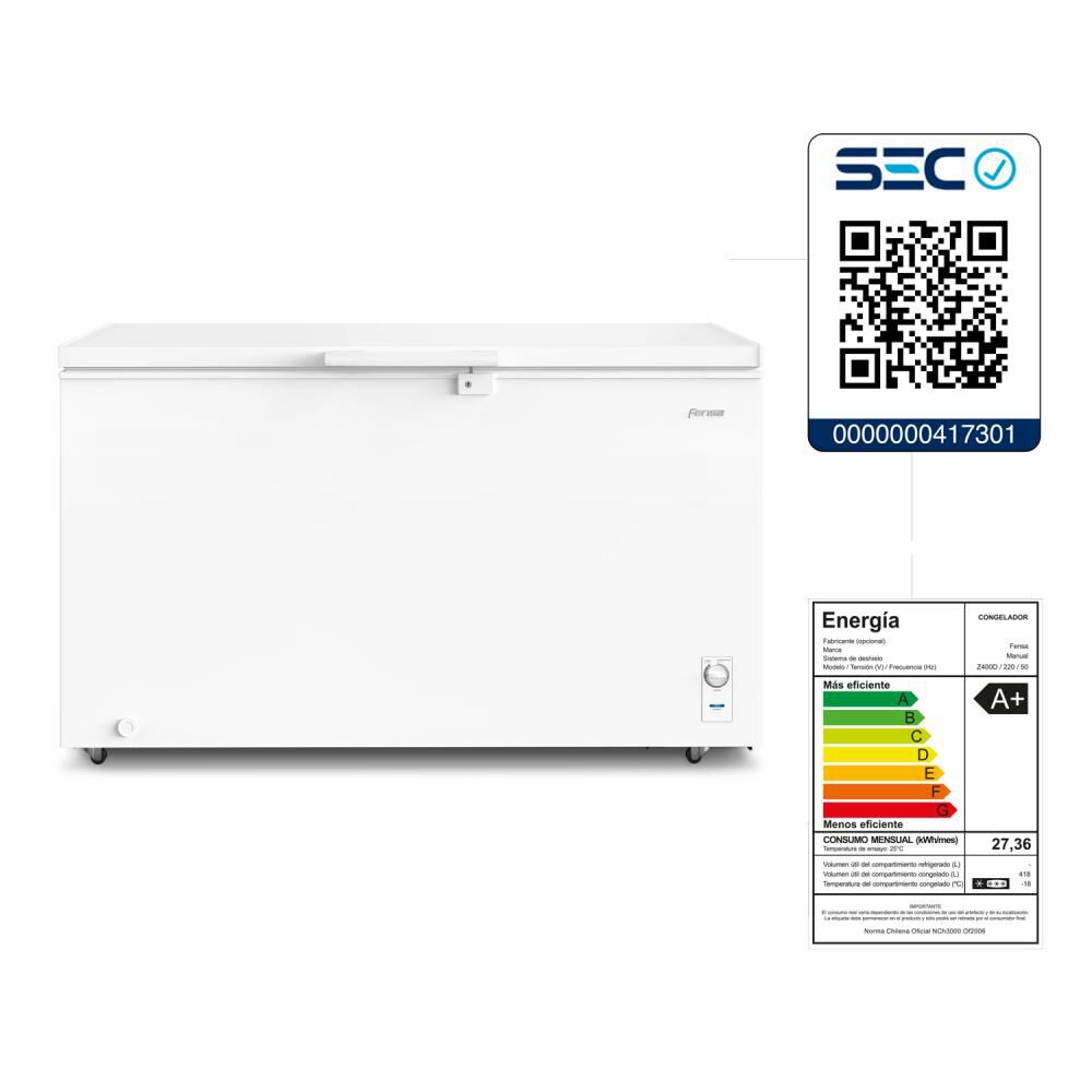 Freezer Horizontal Fensa Z400D / Frío Directo / 418 Litros / A+ image number 7.0