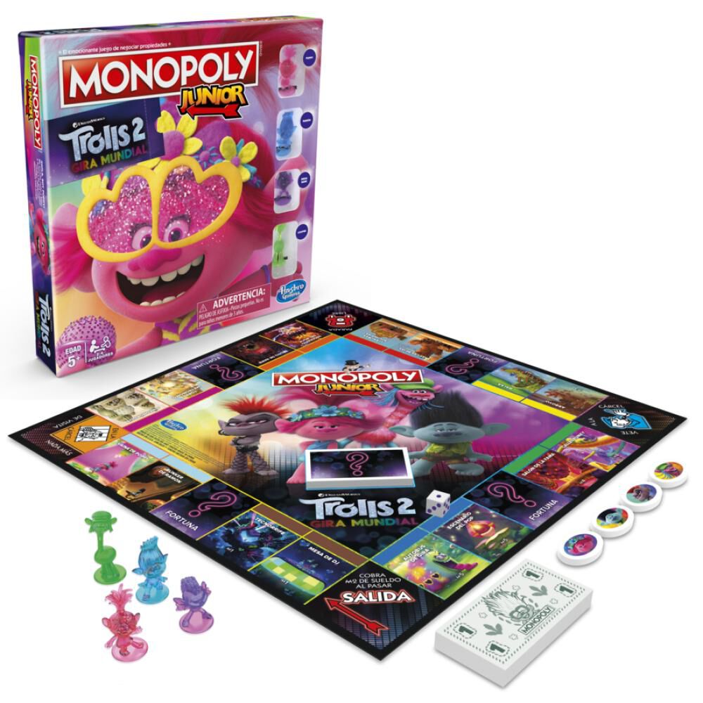 Juegos Familiares Monopoly Jr. Trolls (Movie 2020) image number 0.0