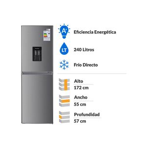 Refrigerador Bottom Freezer Libero LRB-260DFIW / Frío Directo / 240 Litros / A+