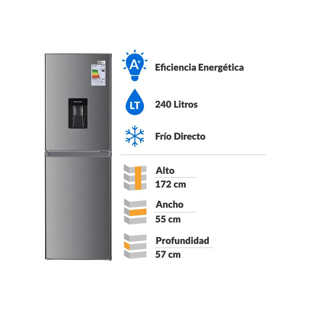 Refrigerador Bottom Freezer Libero LRB-260DFIW / Frío Directo / 240 Litros / A+ image number 1.0