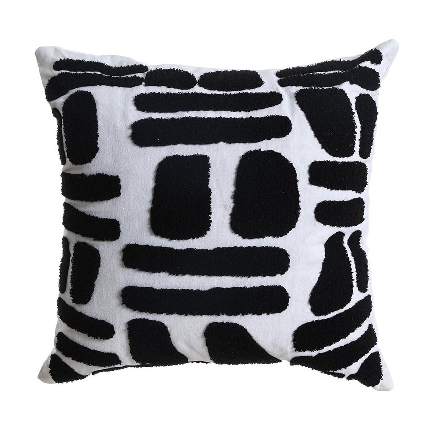 Cojin Blanco Con Dise&ntilde;o Negro Az Home / 40x40 Cm image number 0.0