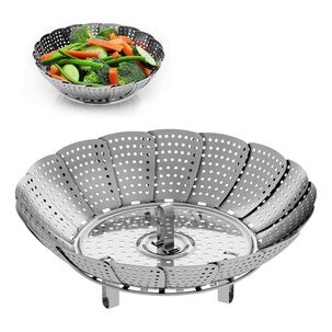 Vaporera Plegable Plateada 21 Cm Cocción Saludable