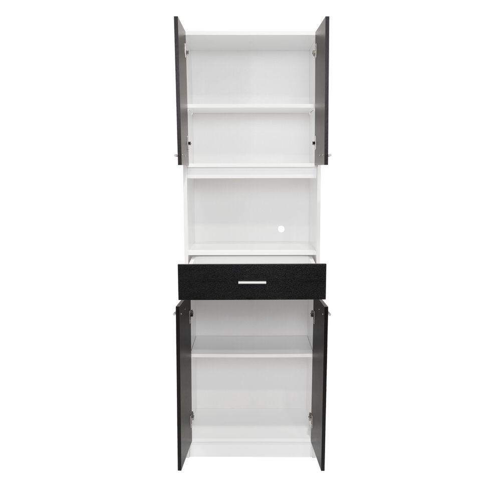 Mueble Microondas 4 Puertas 1 Cajon Fm-014b Negro Y Blanco image number 5.0