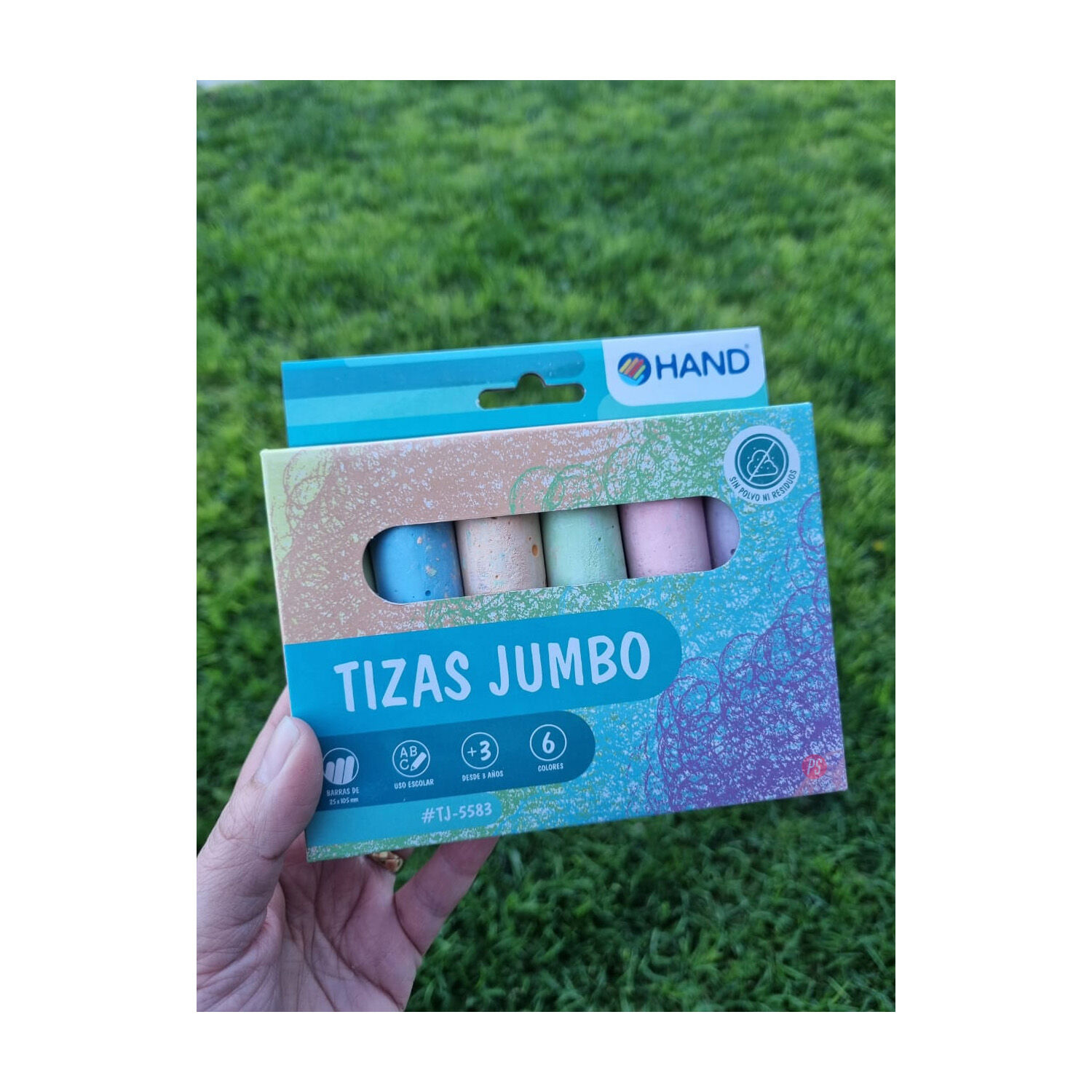 Tizas Pizarra Jumbo 6 Unidades Con 6 Colores - Ps image number 1.0