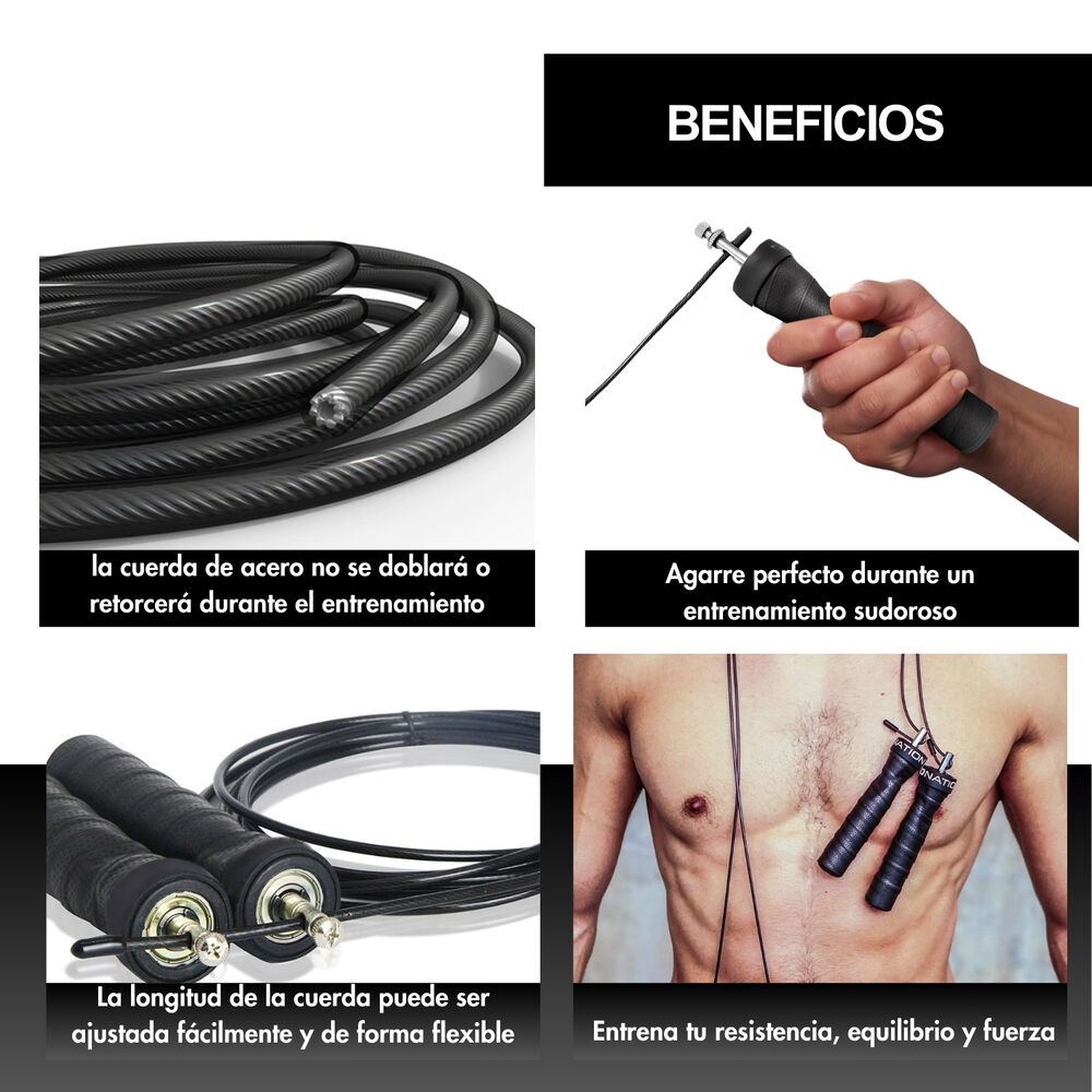 Cuerda Para Saltar Crossfit Ajustable Con Rodamiento + Bolso image number 4.0