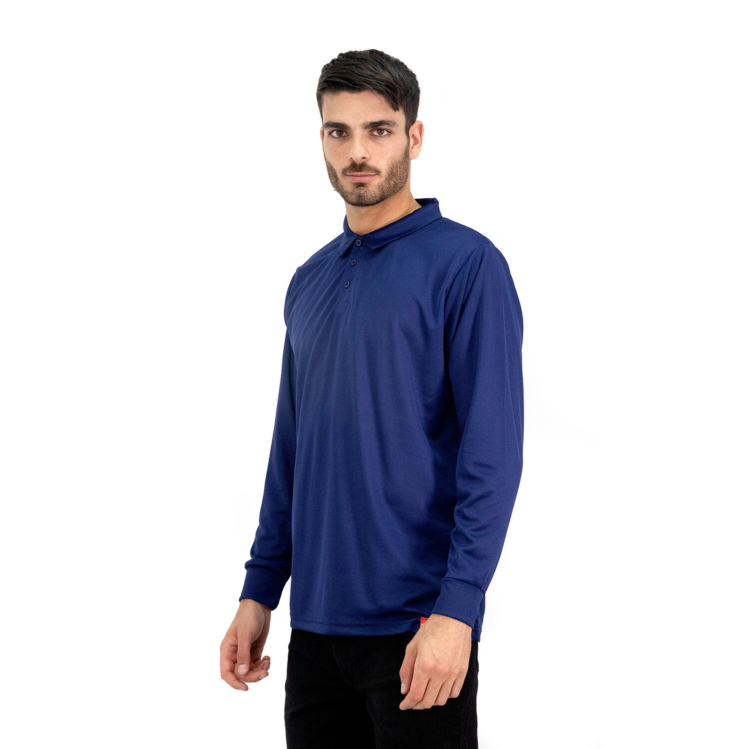 Polera Cooldry Quebec Manga Larga Azul image number 1.0
