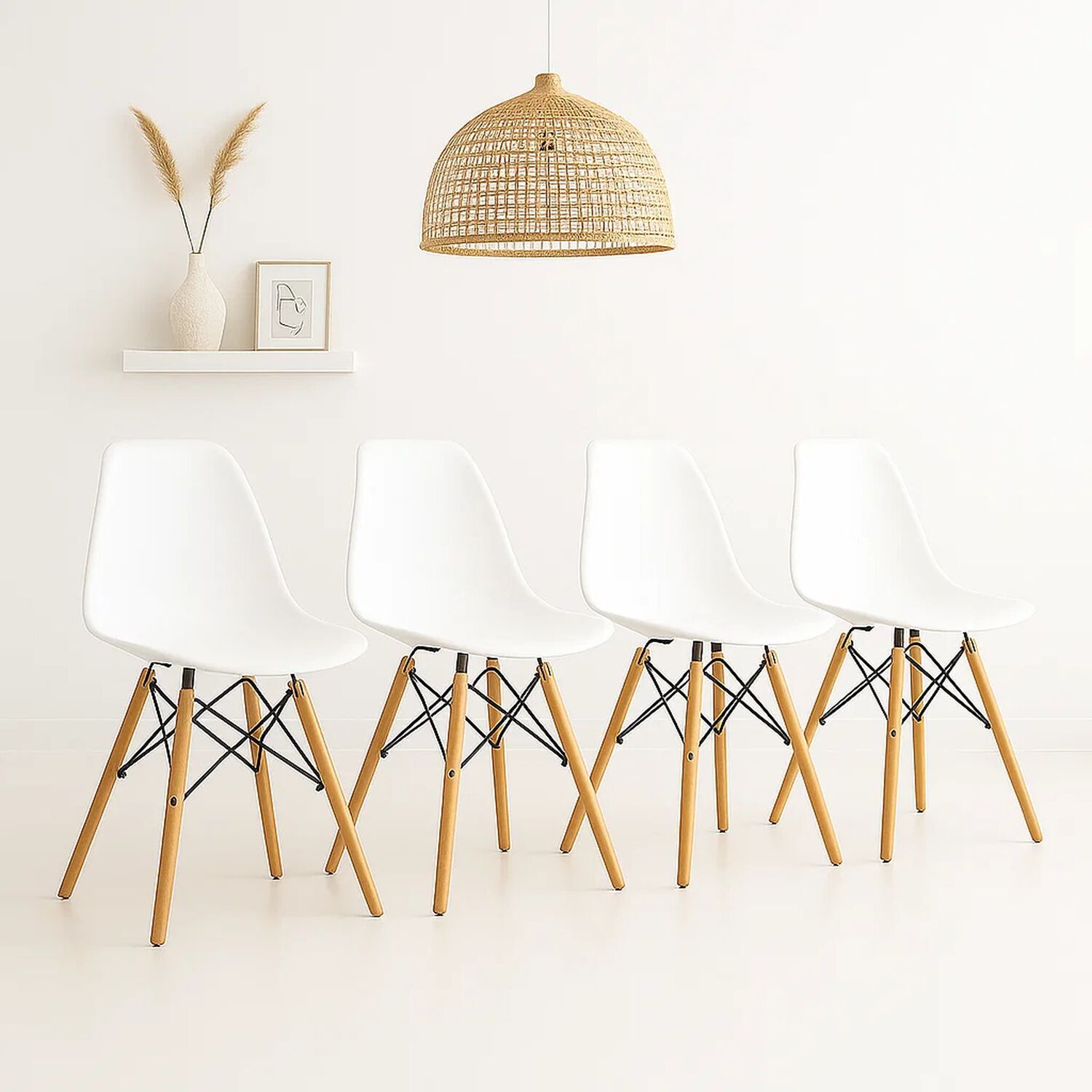 Pack De 4 Sillas Eames Blancas image number 1.0