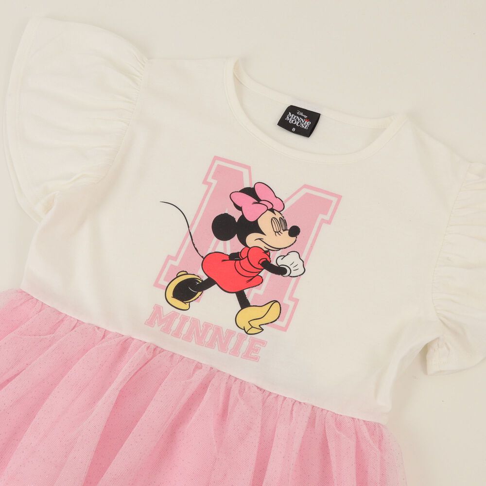 Vestido Manga Corta Ni&ntilde;a Rosado Tull Minnie Mouse Disney image number 2.0