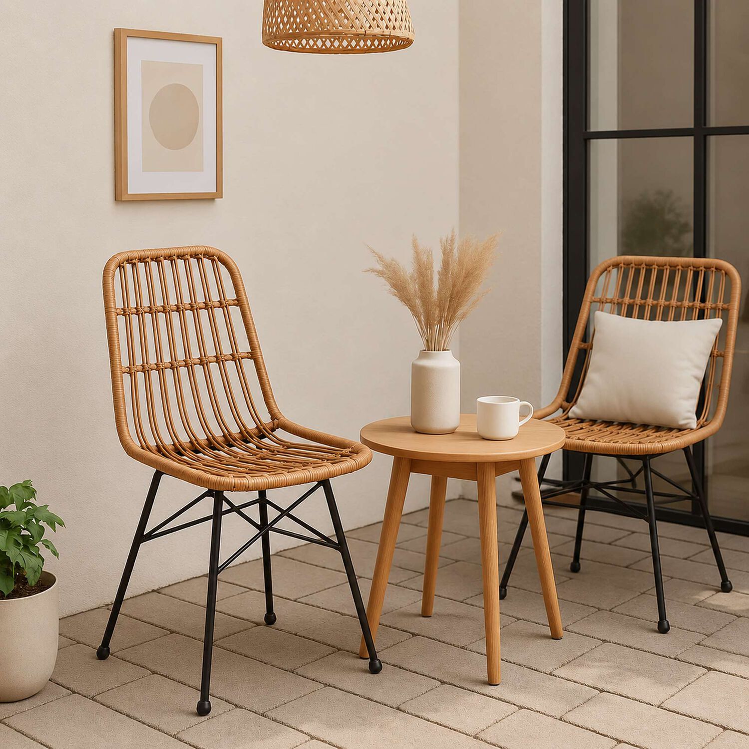 Silla De Comedor Terraza Rattan Grecia Color Madera image number 2.0