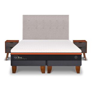 Cama Europea Cic Bee Comfort / 2 Plazas / Base Dividida + Set De Maderas