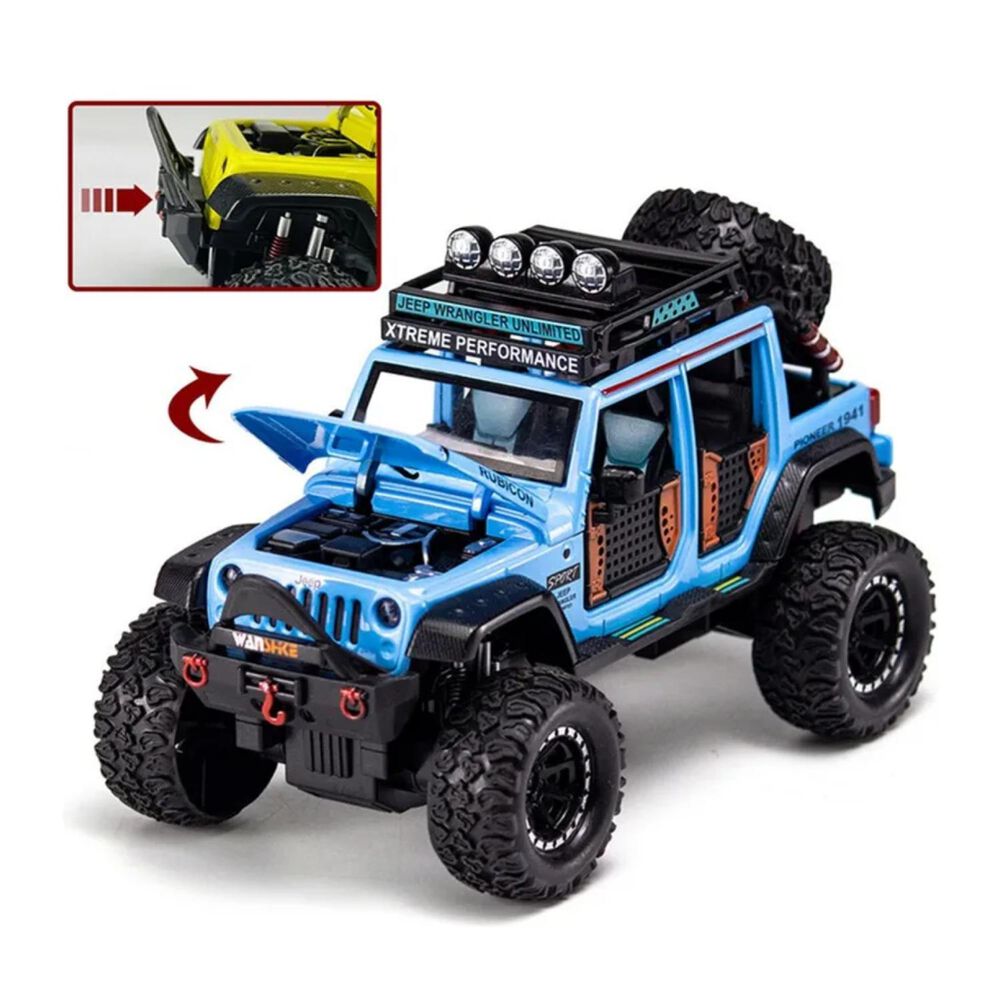 Juguete Auto Jeep Wrangler A Escala 1:24 Azul Infnatil image number 2.0
