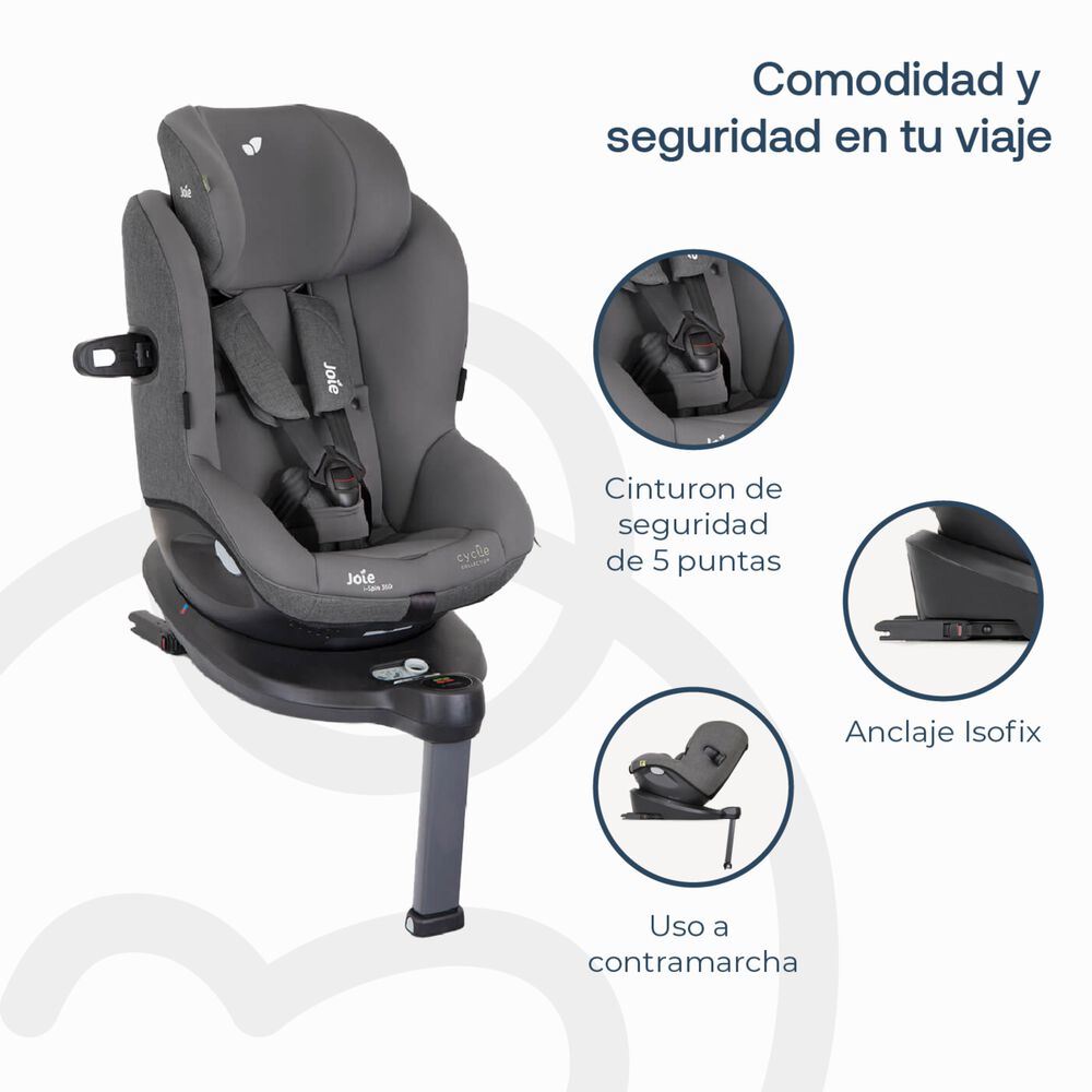 Silla De Auto Giratoria I-spin 360 Shell Gray Joie image number 11.0