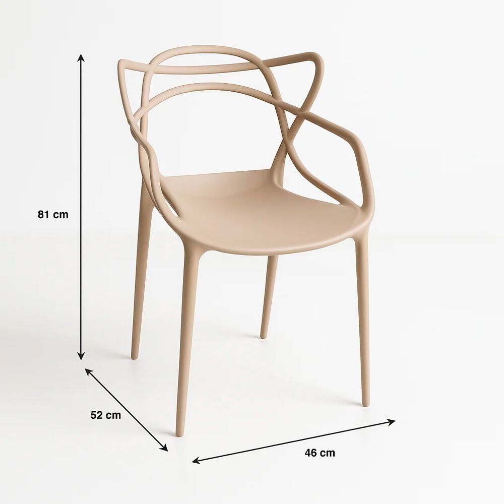 Pack De 4 Sillas De Terraza O Comedor Master - Beige image number 3.0