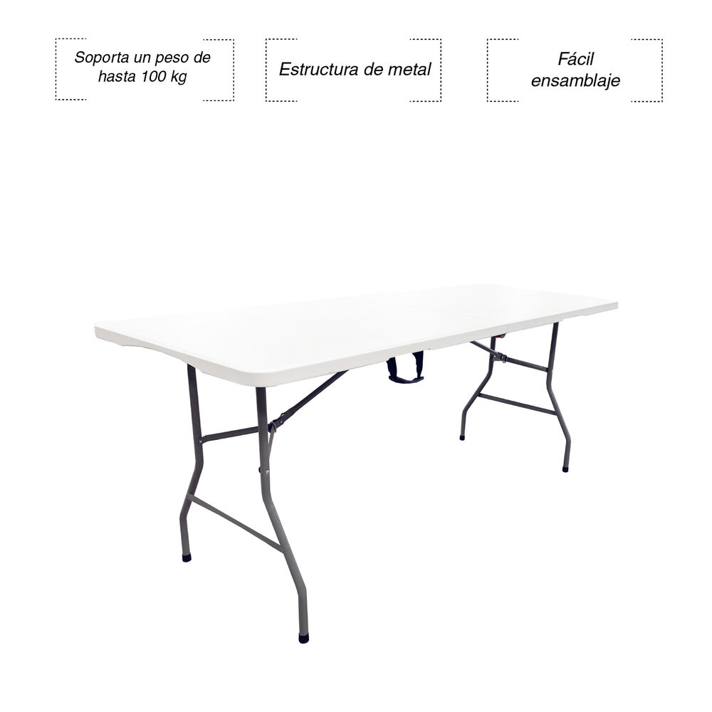 Mesa Plegable Camping 180 Cm Blanca image number 3.0