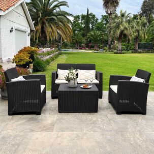 Juego Terraza &Aacute;lamo Doble Chocolate 4 Personas