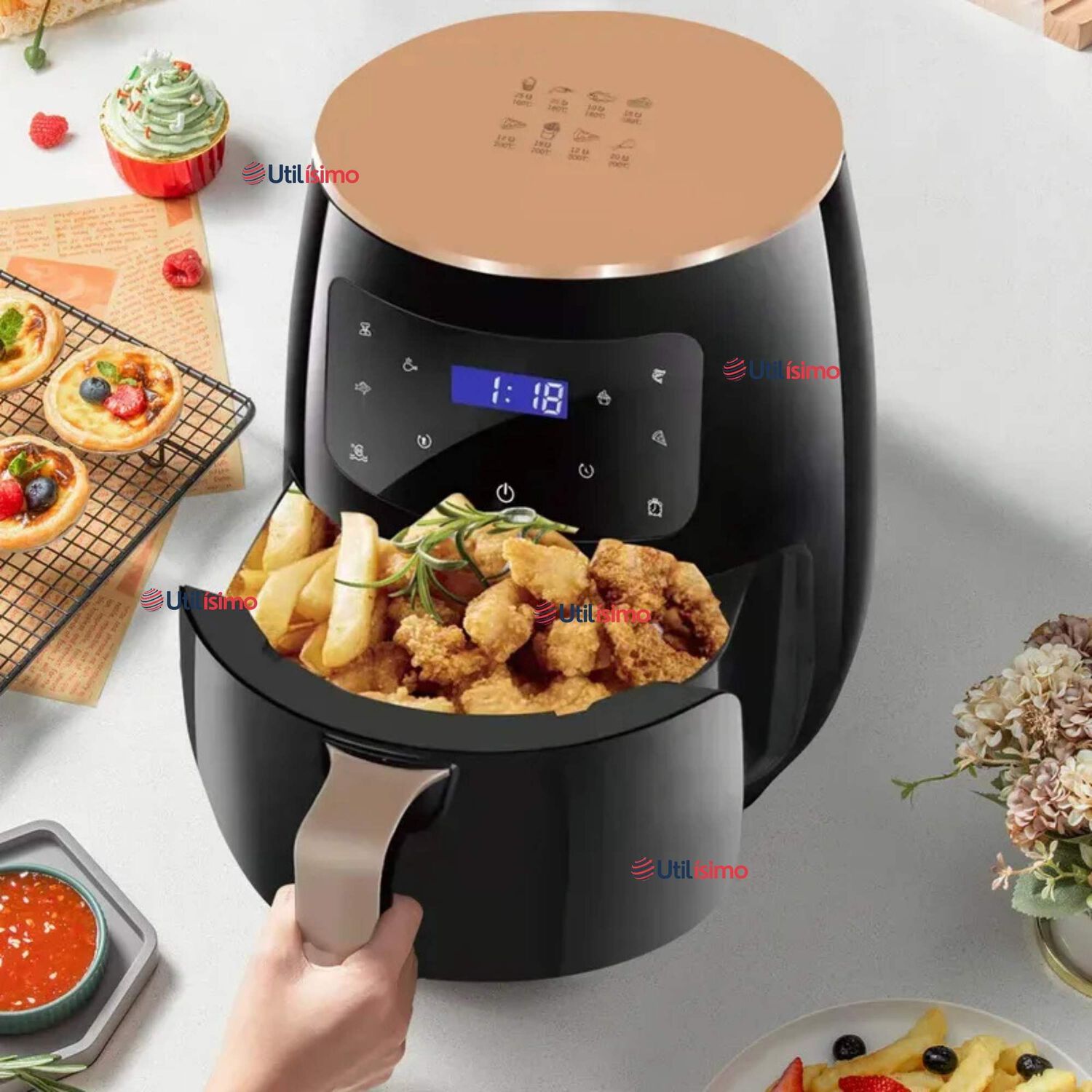 Freidora De Aire Digital 6 Litros 2400w Air Fryer Premium image number 0.0