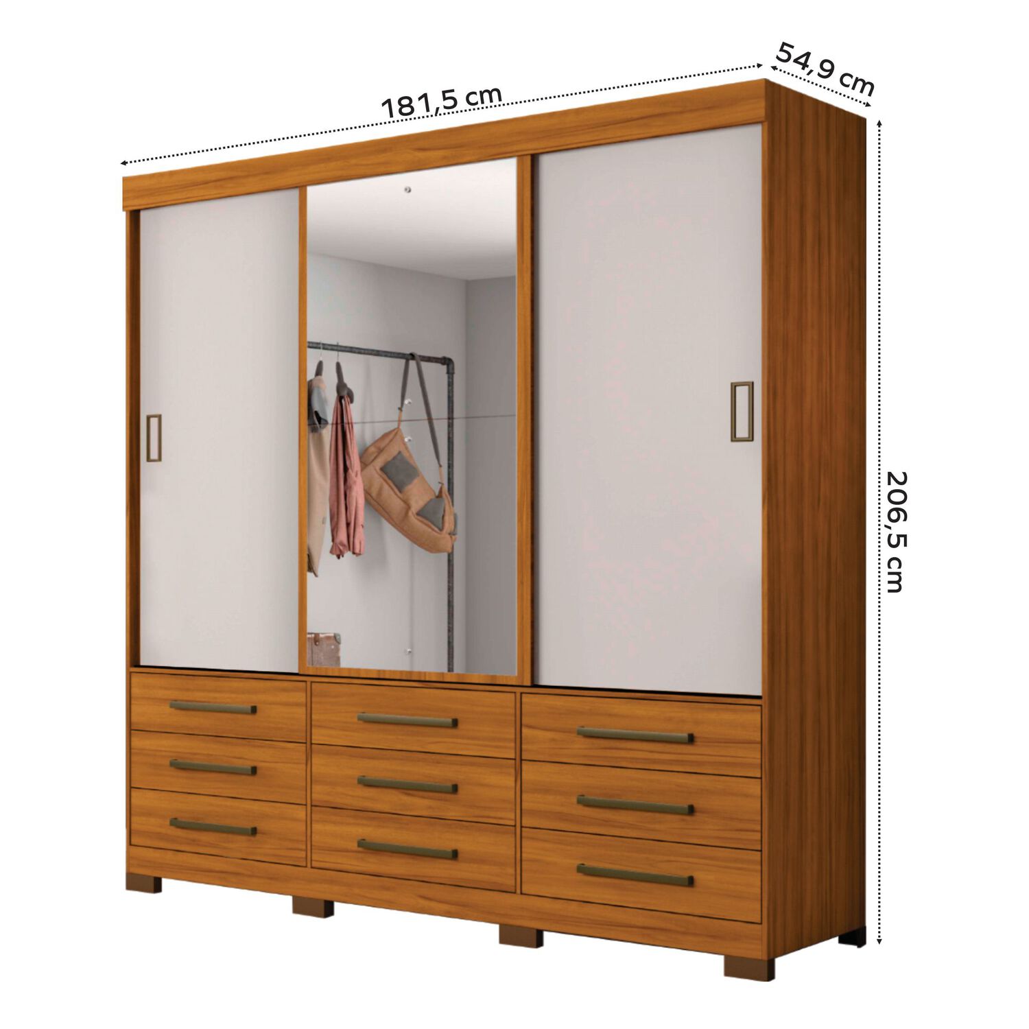Cl&oacute;set Home Mobili Enzo / 3 Puertas / 9 Cajones image number 5.0