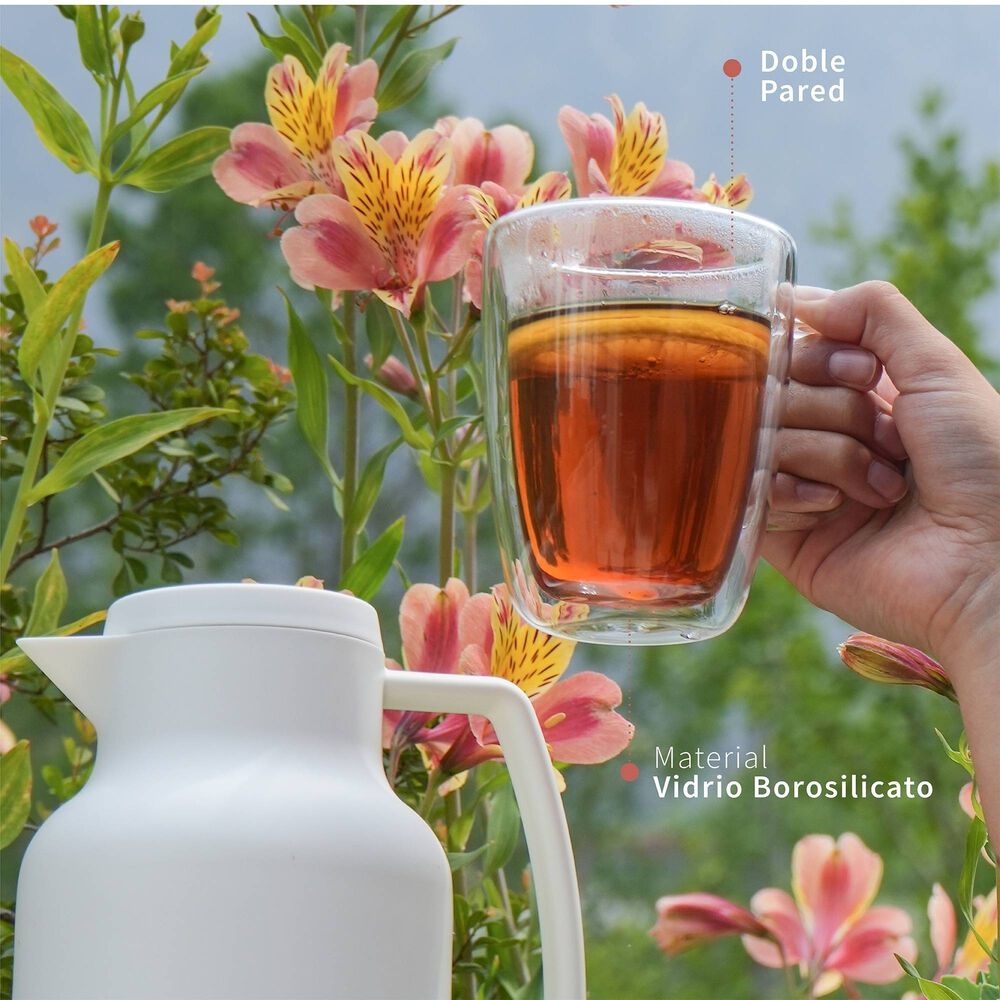 Set 4 Tazas De Vidrio Doble Pared 350 Ml Simplit image number 6.0