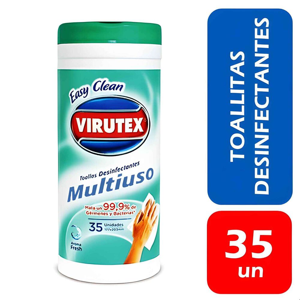 Toallitas Desinfectantes Multiuso Frasco Aroma Fresh 35un. - Virutex image number 0.0