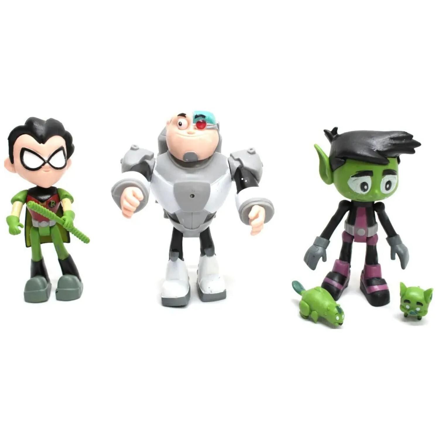 Juguete Figuras Jovenes Titanes 3 Piezas 13cm Accesorios image number 0.0
