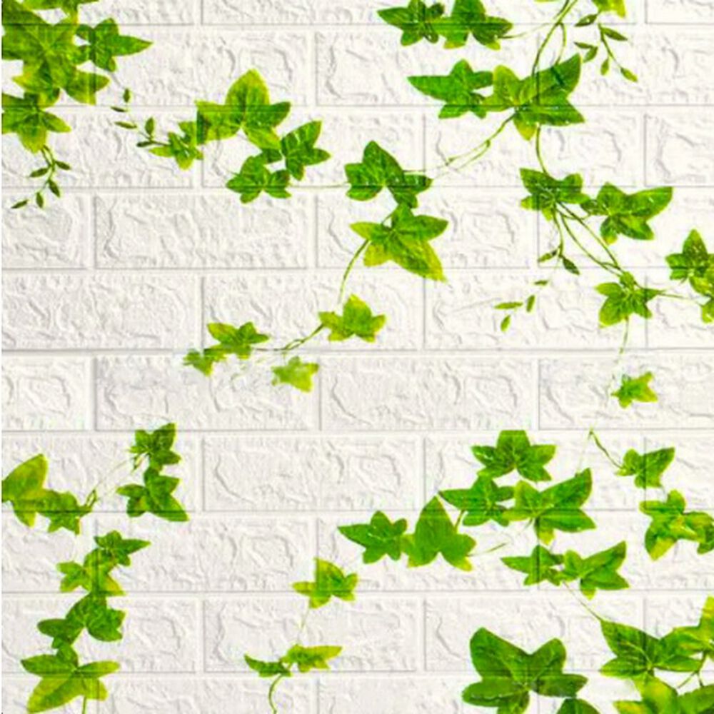 Pack 10 Lamina Papel Mural Autoadhesivo 3d Ladrillo Plantas image number 2.0