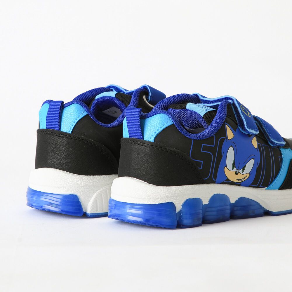 Zapatilla Luces Ni&ntilde;o Velcro Negro Sonic image number 2.0