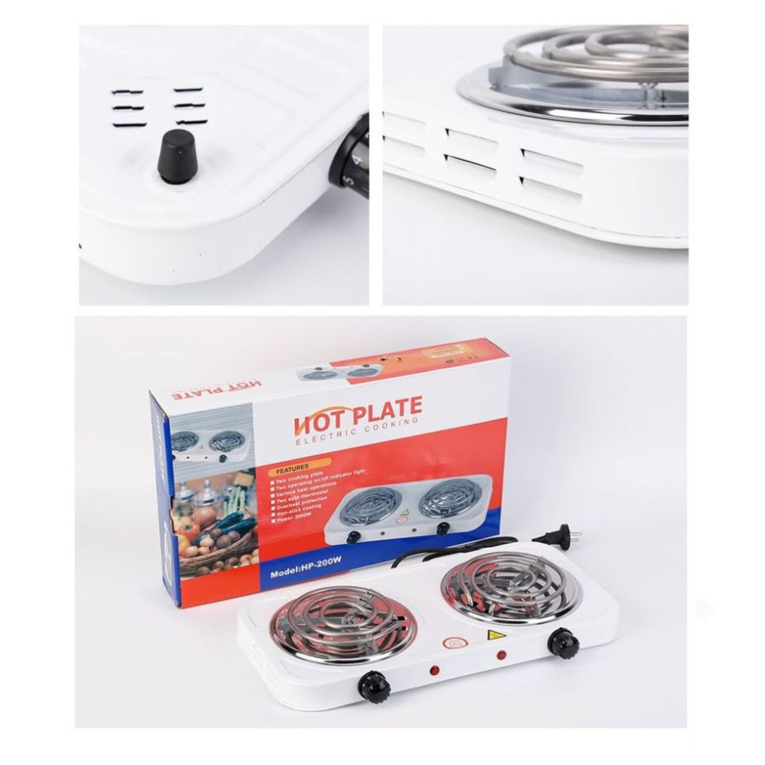 Cocina El&eacute;ctrica Port&aacute;til Dos Platos 2000w image number 2.0