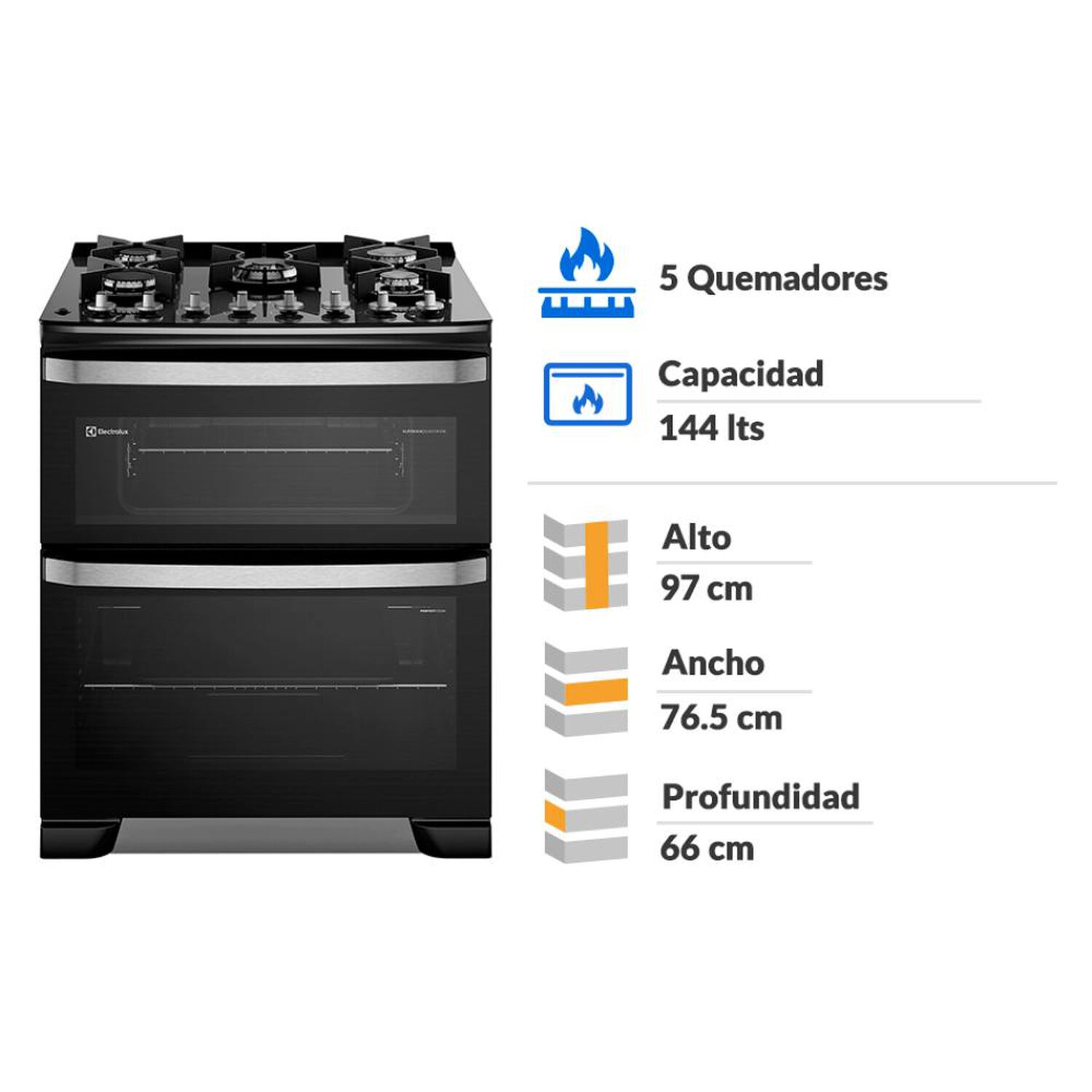 Cocina A Gas Electrolux F5edb 5 Quemadores image number 1.0